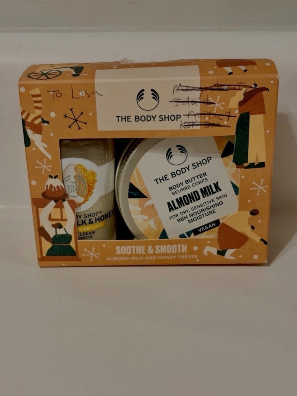 The Body Shop Almond Milk Gift Set Shower Cream Body Butter Travel Size Minis